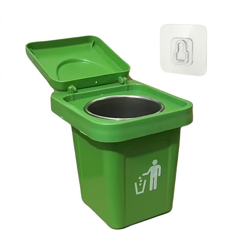 Image of NYRWANA Dustbin Windproof Ashtray | Rustproof, Easy-to-Clean Ash Holder for Smokers | Elegant Indoor Outdoor Ash Tray for Patio, Home, Office, Bar & Garden Use (Green)
