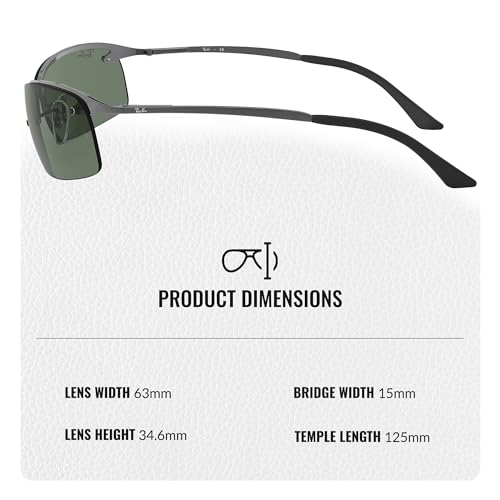Image of Ray-Ban RB3183 Rectangle Shaped Sunglasses for Men with Official RAYBAN Eyewear Kit