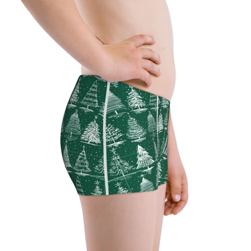 Boys' Cotton Boxer Brief Soft Underwear-Christmas Trees2