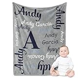 Yoke Style Personalized Baby Blankets for Baby Girls/Boys, Custom Name Swaddle Blanket, Baby Boy Girl Gifts for Newborn, Toddler, Kids on Baby Shower, Birthday