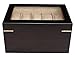 TimelyBuys 20 Piece Ebony Walnut Wood Men's Watch Box Display Case Collection Jewelry Box Storage Glass Top Father's Day Gift