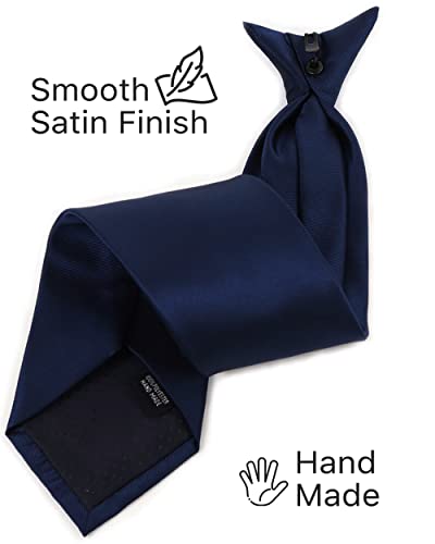 Image of boxed-gifts Clip on Ties for Men - Premium Black Solid Color Clip on Tie