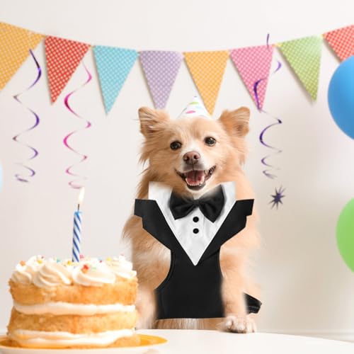 Smoking Fliege für Hunde Hund Hochzeit Anzug Hund Katze Smoking Kragen Formales Hunde-Smoking-Bandana Hund Smoking Bandana Halsband für Geburtstag Hochzeit Kleine Mittlere Hunde