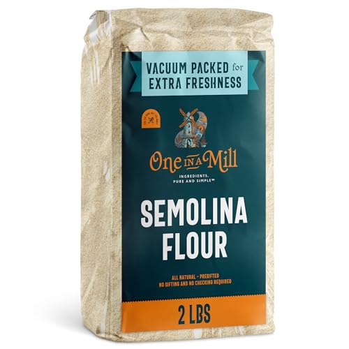 ONE IN A MILL Semolina Flour 2 LB (Pack of 1) | High Protein Durum Wheat Flour for Pizza Dough,...