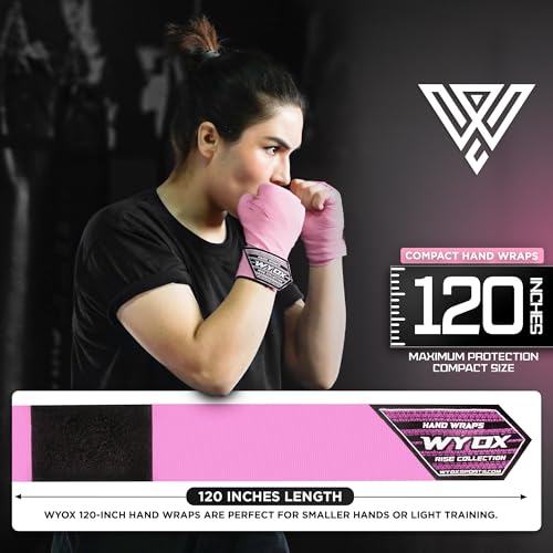 WYOX Boxing Hand Wraps Inner Gloves, Elasticated Thumb Loop Bandages Mexican Style Under Mitts Wrist Wrap Protection Muay Thai MMA Kickboxing Martial Arts Punching Bag Training Men Women