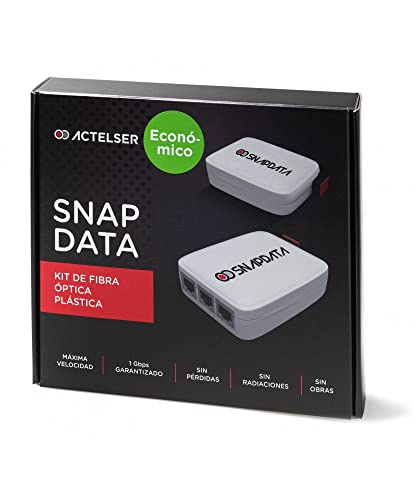 ACTELSER Kit Básico Económico de Fibra Óptica Plástica Snap Data para Rúter (30 Metros)