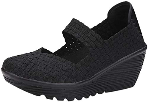Zapatos para Mujer Otoño 2018 Zapatillas de Cuña Dama de Plataforma PAOLIAN Casual Merceditas Cómodo Calzado de Señora de Moda Breathable Zapatillas de Vestir