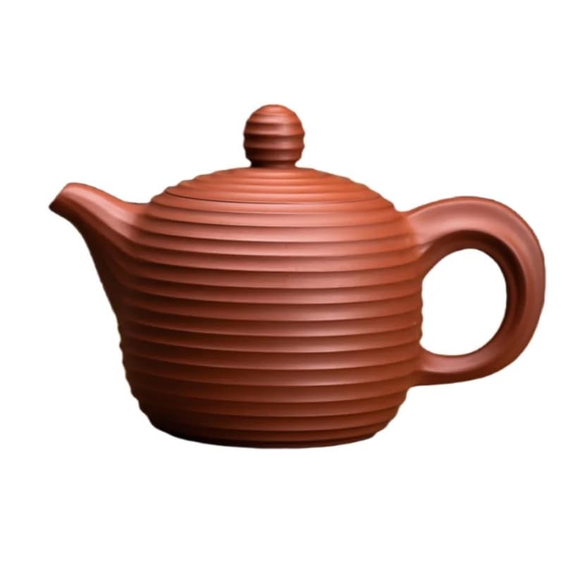 Teiera in ceramica cinese classica a strisce viola, teiera per tè sfuso, teiera per tè retrò, teiera per tè di casa, teiera, set da tè, teiera, forniture per la cerimonia del tè cinese, teiera (teie