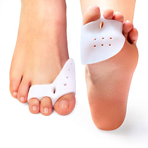 Sumifun Separadores de dedos de los pies, correctores de iones de conejo, iones de conejo, dedos de los pies superpuestos, cojines de iones de silicona para protección iónica de conejo (2 pares)