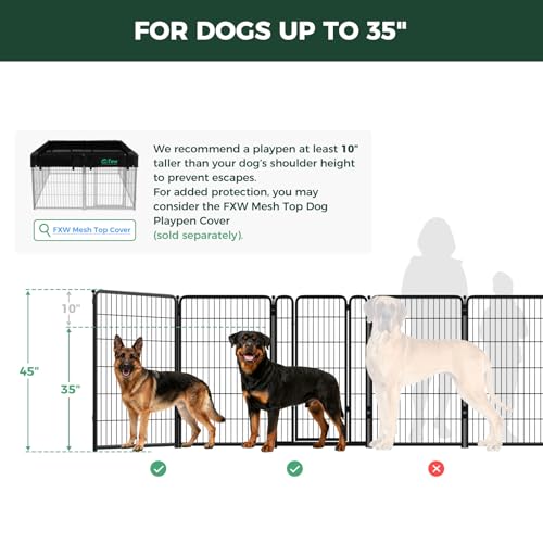 Image of FXW Homeplus Indoor Dog Playpen with Fence-to-Wall Anchors, 40 inch H, 6 Panels