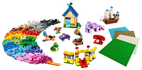 Image of LEGO 11717 Classic Bricks Bricks Plates Large Creative Box Building Set with Wheels, Windows, Doors and Eyes,Multicolor,Pack of 1504 Pieces