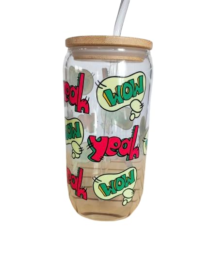 Verre Bubble Tea Cup avec couvercle bambou 500ml pour bière soda et cafe