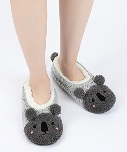 Image of DICUIRD Womens Animal Slipper Socks Non Slip Gripper House Slippers