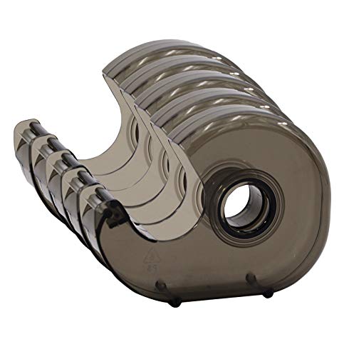 Refillable Handheld Tape Dispenser, 1 Core, Translucent, Smoke/Plastic - Durable Scotch Tape Dispenser - (No Tape Included) - 6 Pack