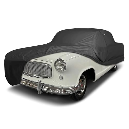 Image of iCarCover Premium Custom Car Cover for 1958-1960 AMC Rambler American Wagon Heavy Duty Waterproof All Weather Rain Snow Sun Protector Custom Full Exterior Indoor Outdoor Protection Car Cover (Black)