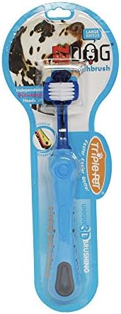EZDOG Three Sided Toothbrush for Dogs | Dental Care for Dogs for Fresh Breath | Dog Toothbrush for Large Dogs and Large Breeds Teeth Cleaning Dog Oral Care