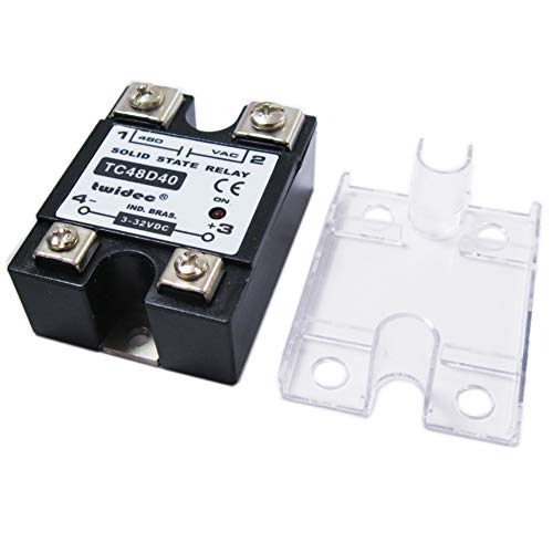 Twidec/Output Single Phase Ssr Solid State Relay 40A 3-32V Dc To 24-480V Ac Ssr-40Da #TOP1
