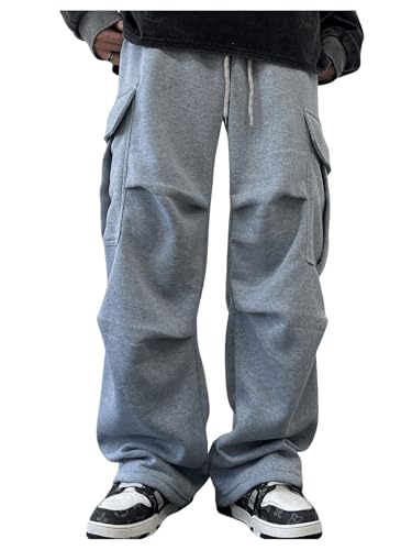 Men's Baggy Sweatpants Casual Workout Street Drawstring Waist Wide Leg Cargo Pants