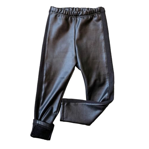 iiniim Toddlers Baby Girls PU Leather Leggings Tights Thick Fleece Lined Stretch Pants