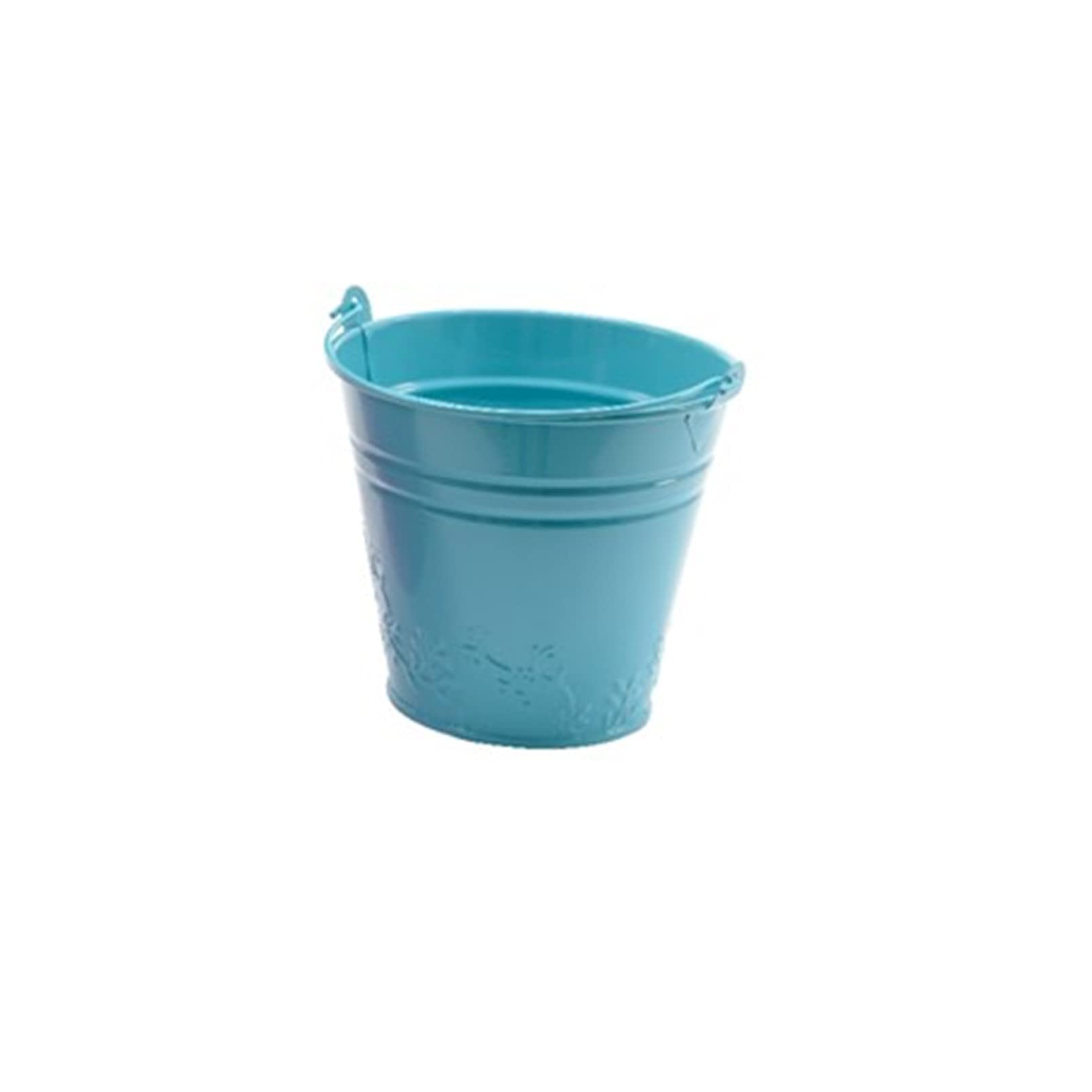 Kids Metal Bucket Planter Zinc Flower Pot Tin Pen Pot Craft Pot Bright Blue