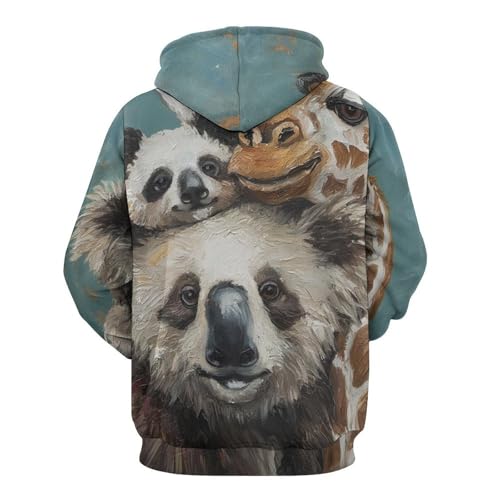 Sweat à capuche panda raton laveur girafe fini les pulls inconfortables