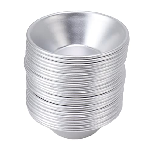 ZLXHDL Moules à Tarte Aux ?ufs, 25 Pièces, Doublures De Muffins Rondes Antiadhésives Réutilisables, Mini Moules à Tarte Pour Petites Tartelettes à Tarte, Fournitures De Cuisson De Desserts (aluminium)