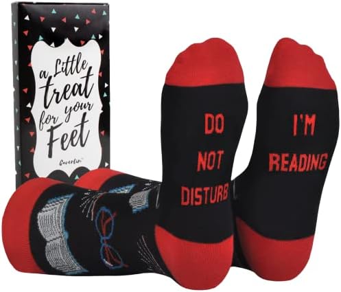 Cavertin Women's Cat Mom Dog Mom Book Novelty Socks with Gift Box