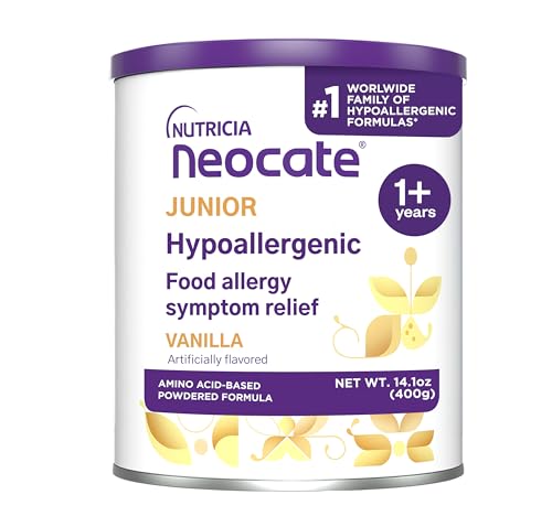 Nutricia Neocate Junior - Hypoallergenic, Dairy-free, Amino Acid-Based Formula for 1+ Years - For Toddlers, Kids & Teens - Powdered Formula- Vanilla - 14.1 oz can (Case of 1)