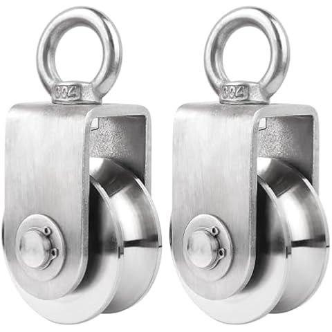 LordHardware Swivel Single Pulley Block with Bearing Inside 304 Stainless Steel Heavy Duty Good for Pulley System Gym Equipment (68mm-2PCS) Cover