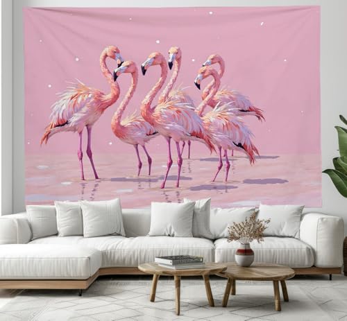 Tapiz de flamenco rosa de 200x150cm: arte de pared suave y ligero para transformar tu dormitorio