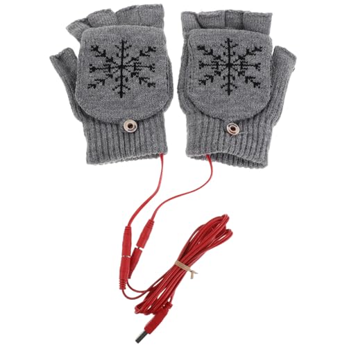 Guantes calefactables USB invierno mitones térmicos sin dedos de mujer para frío