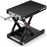 VIVOHOME Motorcycle Scissor Lift Jack Height Adjustable Heavy Duty Steel with Anti Slip Wide Deck Hoist Crank Center Stand 500KG Capacity for Motorcycles, ATVs, Dirt Bikes