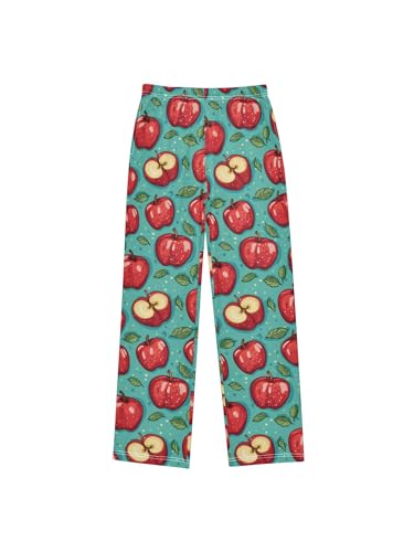 Cartoon Apples Leaves Boys Pants for Kids Jogger Pants with Pockets S