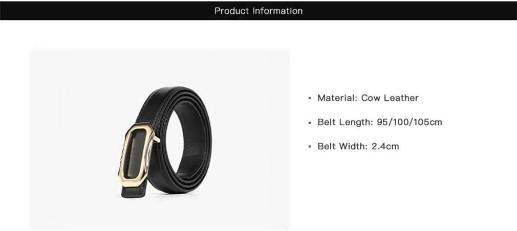 Casual Belts Women Cow Leather Metal Square Buckle Apparel Belt