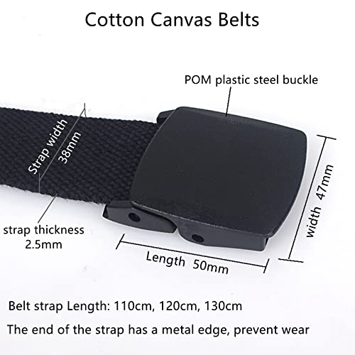 Belts for men Braided Belt,Belts for Men Women Cotton Canvas Military Belt Quick Release Tactical Belt, 2 Pack2