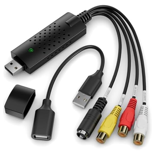 Capture Card, USB Video Capture Card Device, Audio Video Converter Grabber for RCA to USB-Convert VHS Mini DV VCR Hi8 DVD to Digital, for PC TV Tape Player Camcorder, MAC Windows Vista Compatible