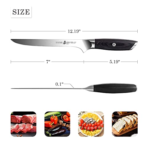 Tuo Paring Knife 2.75 Inch & Boning Knife 7 Inch - Kitchen Knives Cheese Knife, Fish Fillet Knife For Kitchen - German Hc Steel With Pakkawood Handle - Falcon Series Gift Box Included #TOP2