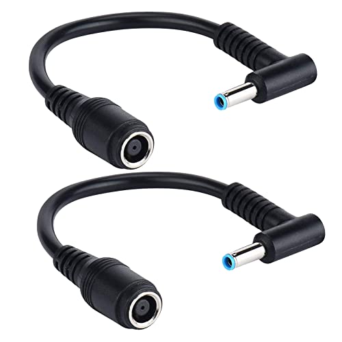 Lot de 2 câbles adaptateur secteur pour HP Pavilion/Envy/Elitebook/Probook/Stream/Spectre 7,4 mm vers 4,5 mm CA Cover
