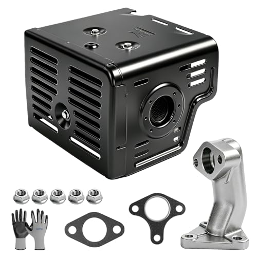 Parts Camp GX390 Muffler Exhaust Assembly Fits for GX340 GX390 GX420 11Hp 13Hp 16Hp Engine Motor Harbor Freight Predator 420cc Champion 389cc 420cc 439cc Engine