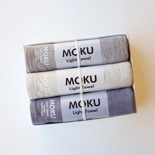 【ギフトBOX入り】MOKU ＜60273-90＞ フェイスタオル Mサイズ3本ギフトセット (グレー・アーモンド・パープル）の商品画像（Amazon）