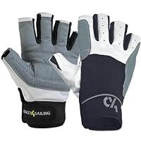 crazy4sailing Segelhandschuhe Herren & Damen Regatta Schwarz L – Profi Kurzfinger für Segeln, Kajak & Fahrrad – Maximaler Grip durch High-Tech Verstärkung – Ergonomisch & Abriebfest