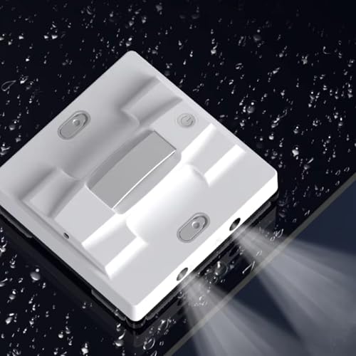 Window Cleaing Robot, Smart Glass Window Cleaner Machine, Window Washer with Automatic Water Spray, Strong Suction, for Window/Glass Door/Tiles,White