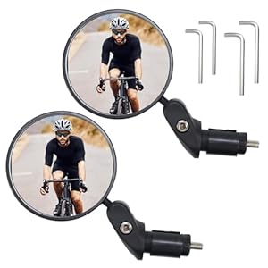 Qcdou Fahrradspiegel 2 Stück, HD 360° Drehbar Fahrradrückspielgel, Klappbar Rückspiegel Fahrrad, Universal für Lenker 17.4-22 mm, für Fahrrad, Rennräder, Mountainbike