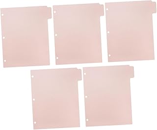 PLAFOPE 5 Folhas Cadernos Bloco De Notas Divisórias Clipes De Fichário Bloco De Notas Etiqueta 3 Argolas De Fichário Abas De Fichário De Plástico Marcadores De Página Folhas Soltas