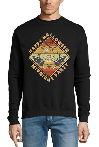 Pull imprimé Happy Halloween haut de gamme en coton midnight party motif cimetière