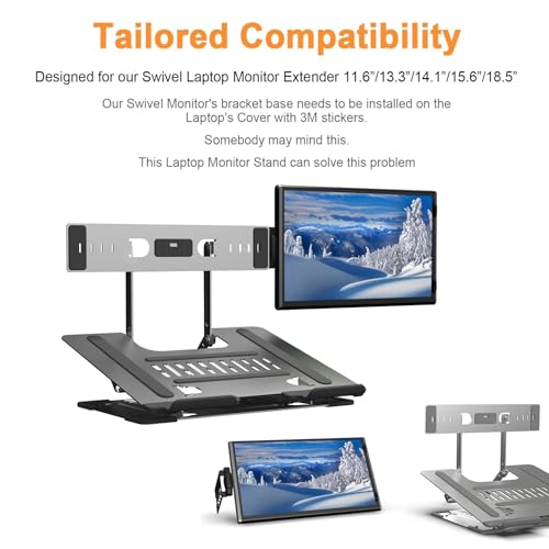 Image of Anvazise Laptop Screen Extender, 14.1 inch Triple Portable Monitor FHD 1080P IPS Laptop Monitor Extender with Stand, Type-C /HDMI Plug and Play, for Windows /Mac /Chrome（1Monitor +1Stand