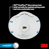 3M Hand Sanding and Power Tool Respirator 8822, FFP2, Clamshell Design with Valve, White, 10/PK - Image 4
