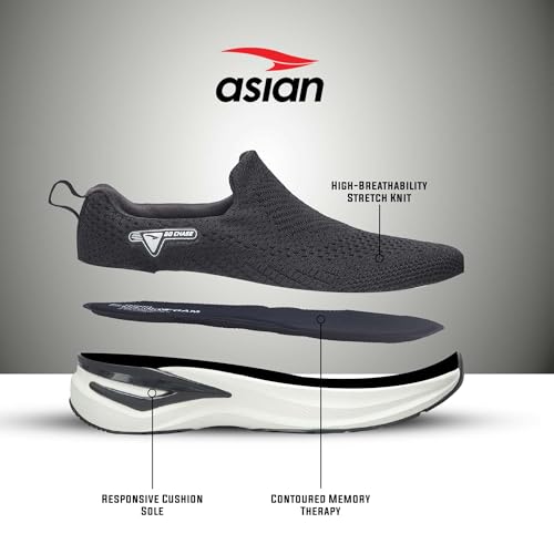 Image of ASIAN Wonderwalk Pro-16 Men's Walking Shoes with Ultra-Soft Cushioning | Slip- On Shoes with Lightweight Design | Ideal for Daily Walking, Gym & Travel