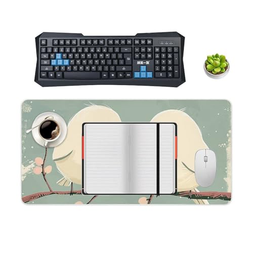 Desk Pad Protector 24x12 Inch Extended Dos Aves Blanco miniatura 4