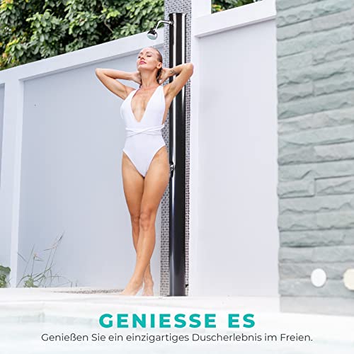 Gartendusche well2wellness Solarbetriebene PVC Dusche 20 Liter Tank